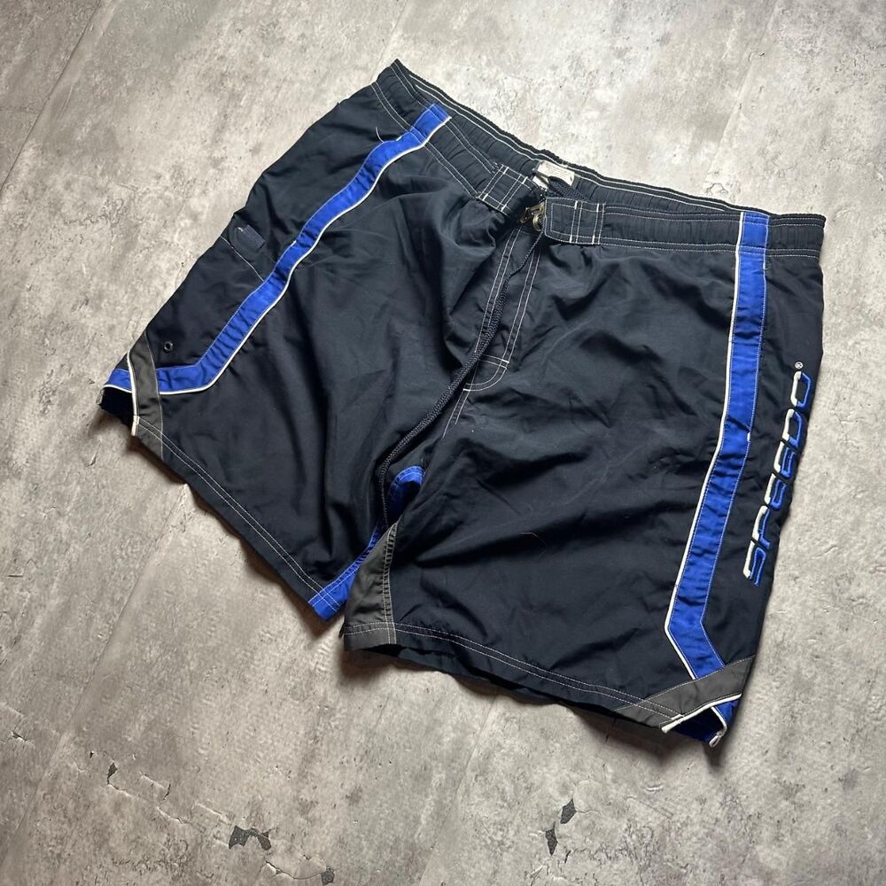 Speedo Men's Blue and Navy Swim-briefs-shorts